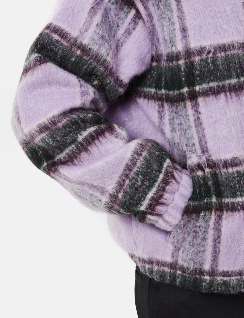 Thisisneverthat Brushed Check Zip Jacket - Lavender Purple