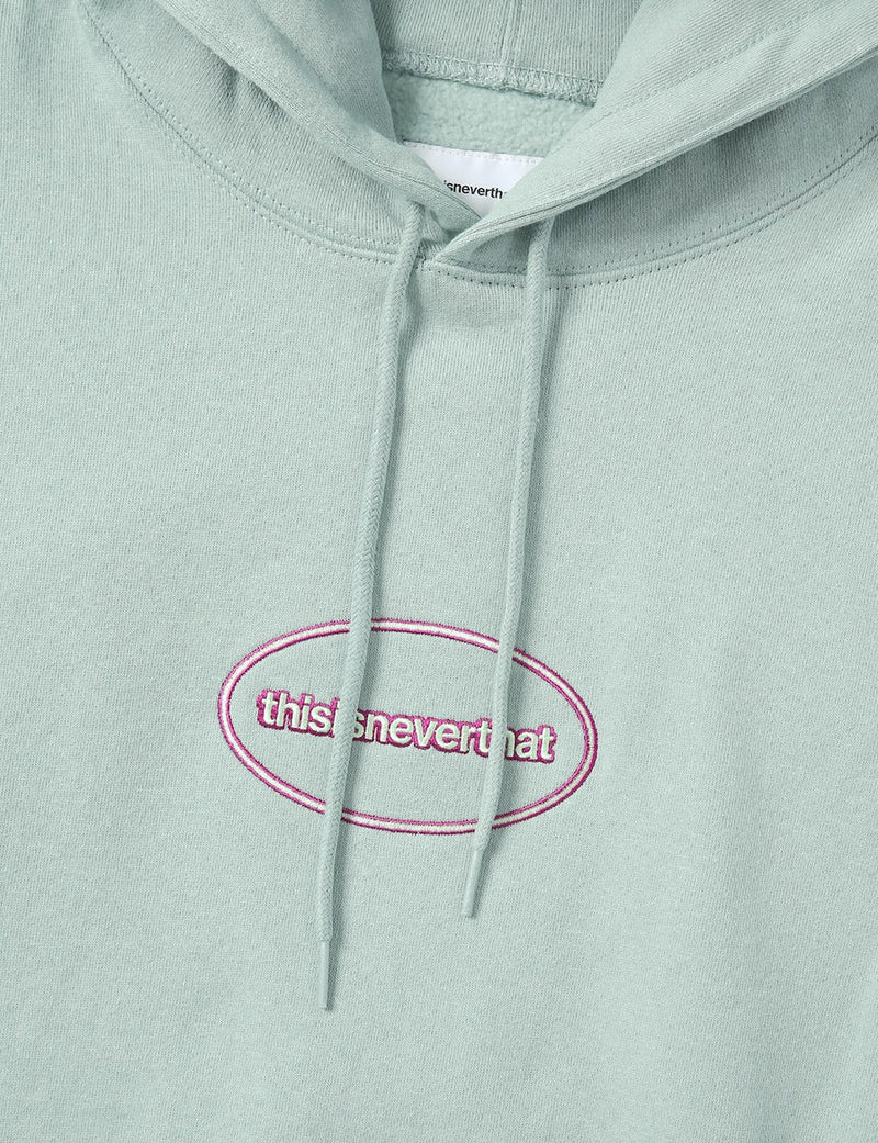 Thisisneverthat ET-Logo Hooded Sweatshirt - Light Teal