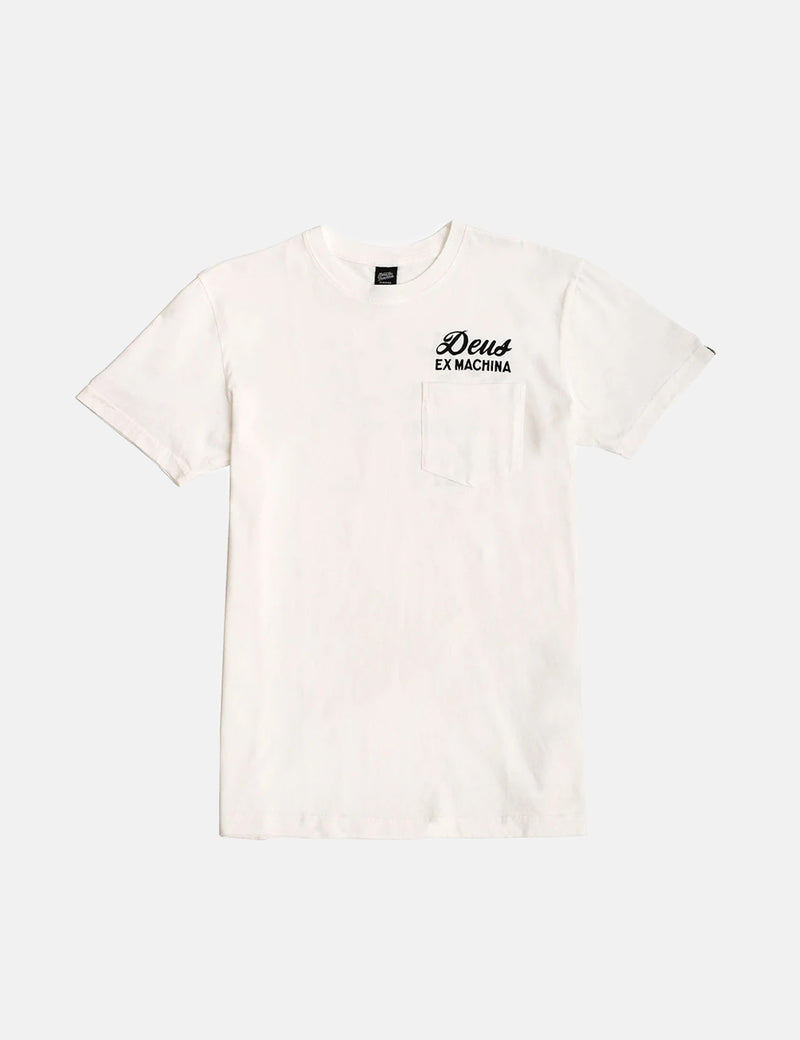 Deus Ex MachinaアドレスポケットTシャツ-ホワイト