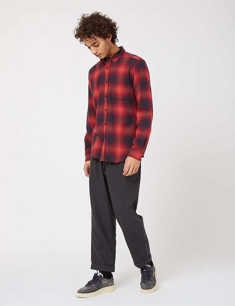 Portuguese Flannel Light My Fire Shirt (Check) - Red