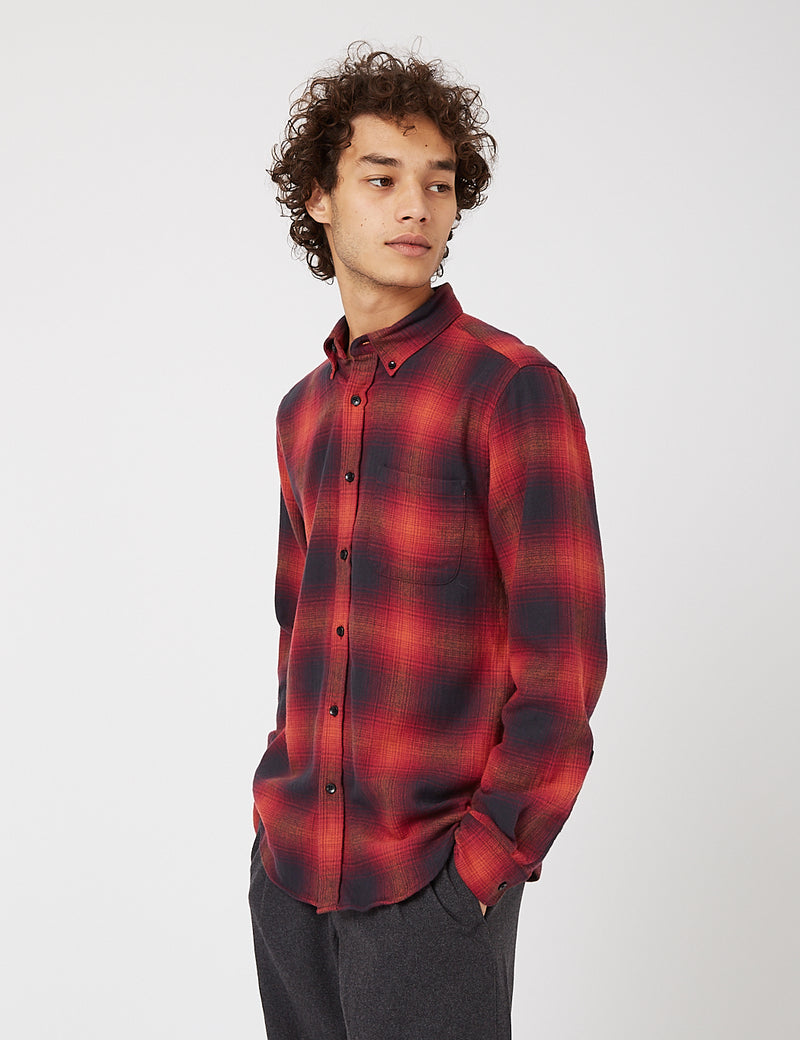 ポルトガルフランネルライトマイファイアシャツ（チェック）-赤