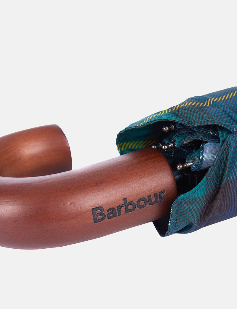 Barbour Tartan Mini Regenschirm - Grün