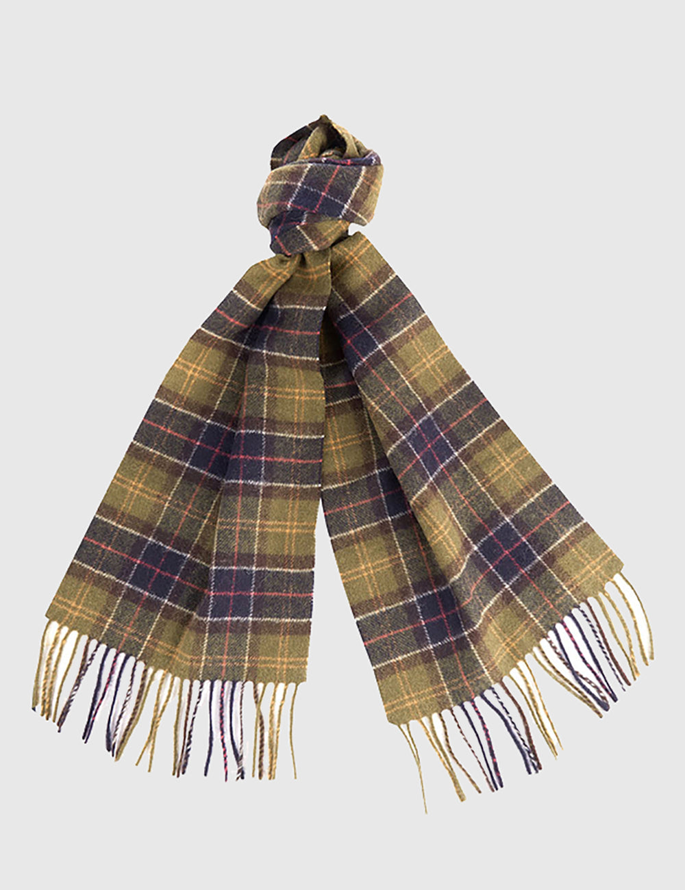 Barbour Tartan Lambswool Scarf Yellow