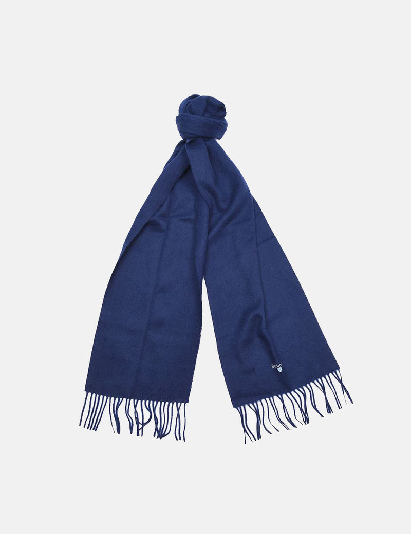 Barbour Plain Lambswool Scarf - Navy Blue