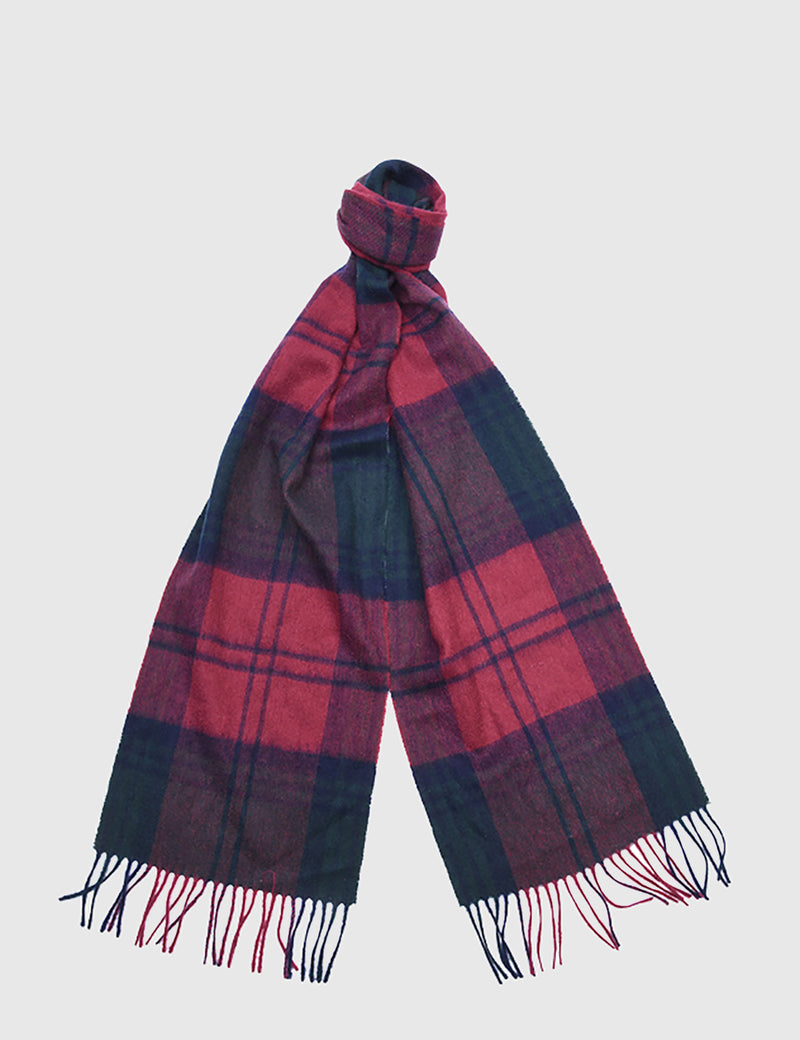 Barbour New Check Tartan Scarf - Lindsay Red