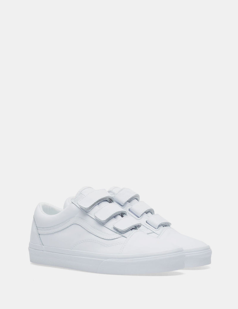 Vans Old Skool Velcro (Mono Leather) - True White