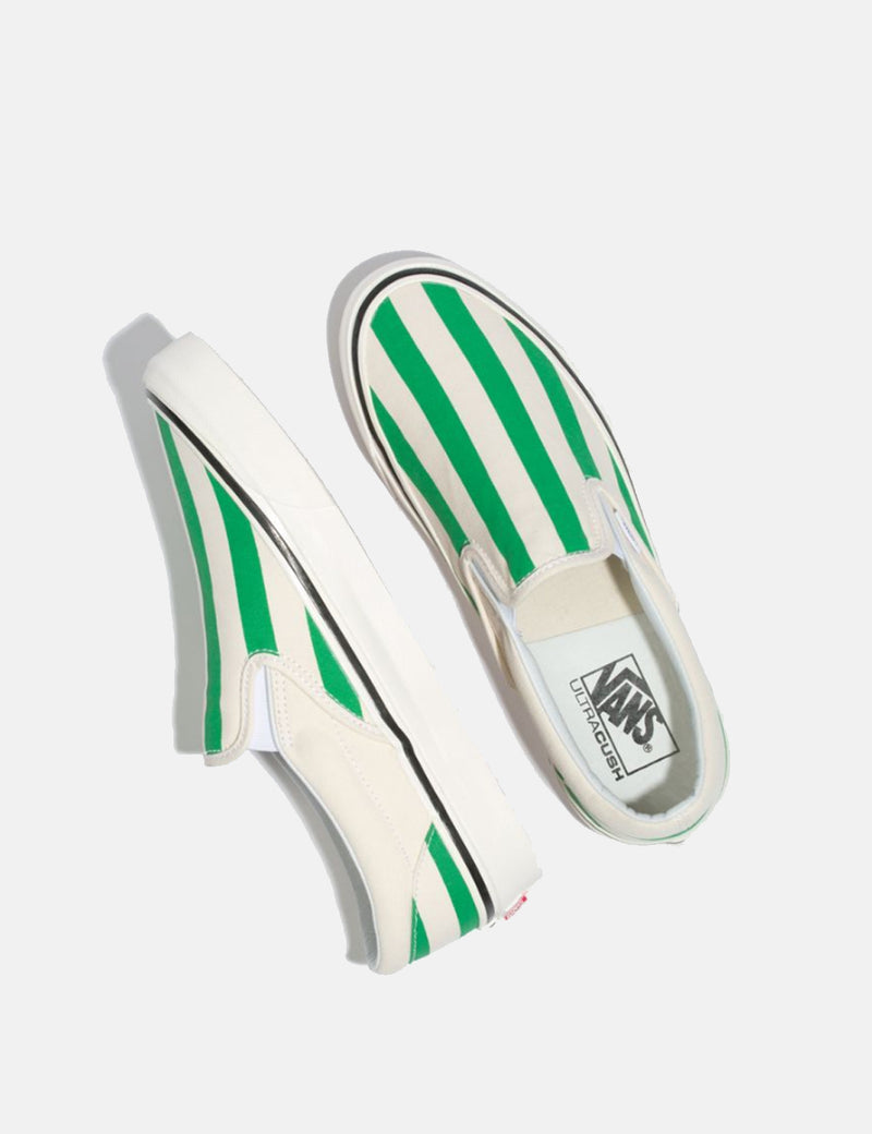 Vans Classic Slip-On 98 DX (Canvas) - White/OG Emerald/Big Stripes