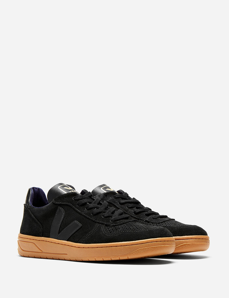 Veja V 10 Suede Trainers Black URBAN EXCESS