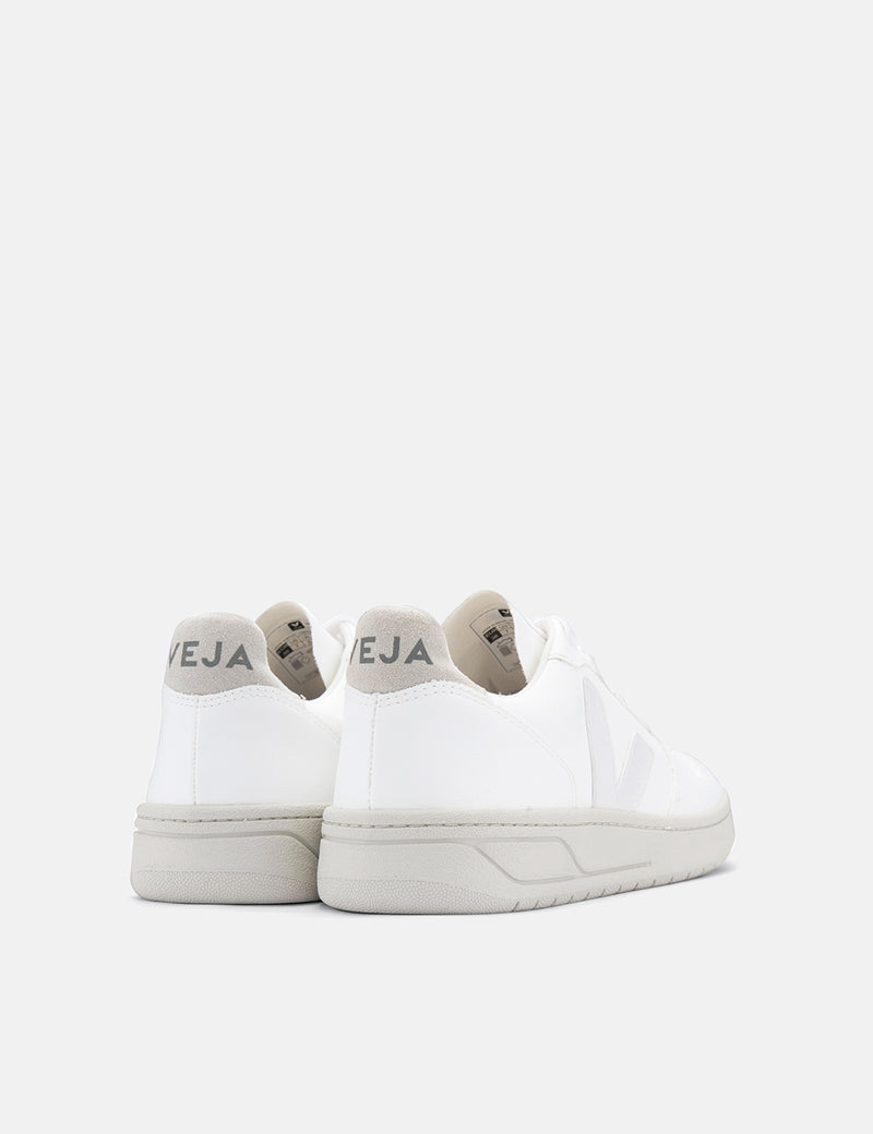 Veja V-10 Bastille Trainers - White/White Natural