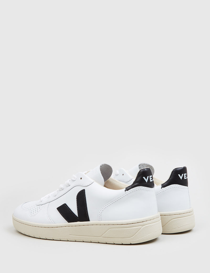 Baskets Veja V-10 - Cuir Blanc/Noir