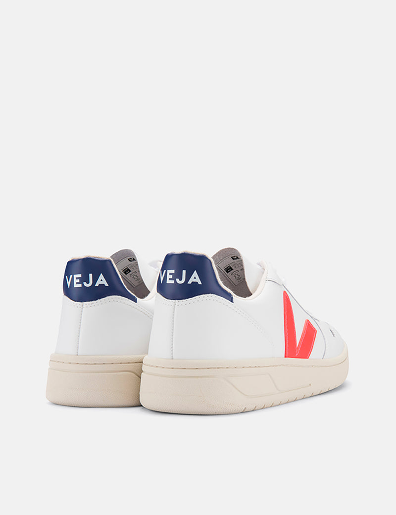 Veja V 10 Leather Trainers Extra White Fluo Cobalt URBAN EXCESS