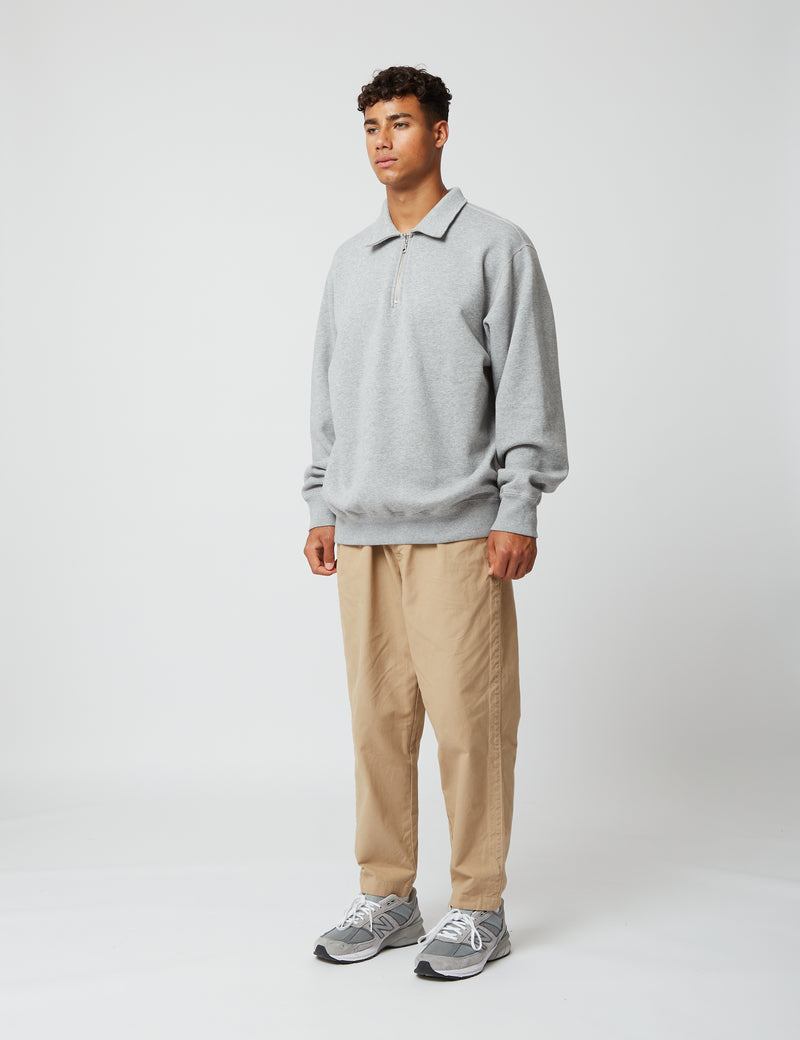 Bhode Pigment Dyed 1/4 Zip Sweat（Organic/Canada Origin、16oz）-アーカイブグレー