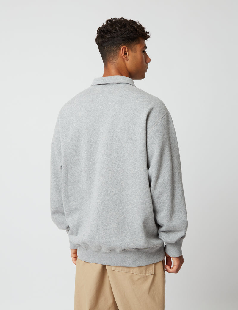 Bhode Pigment Dyed 1/4 Zip Sweat（Organic/Canada Origin、16oz）-アーカイブグレー