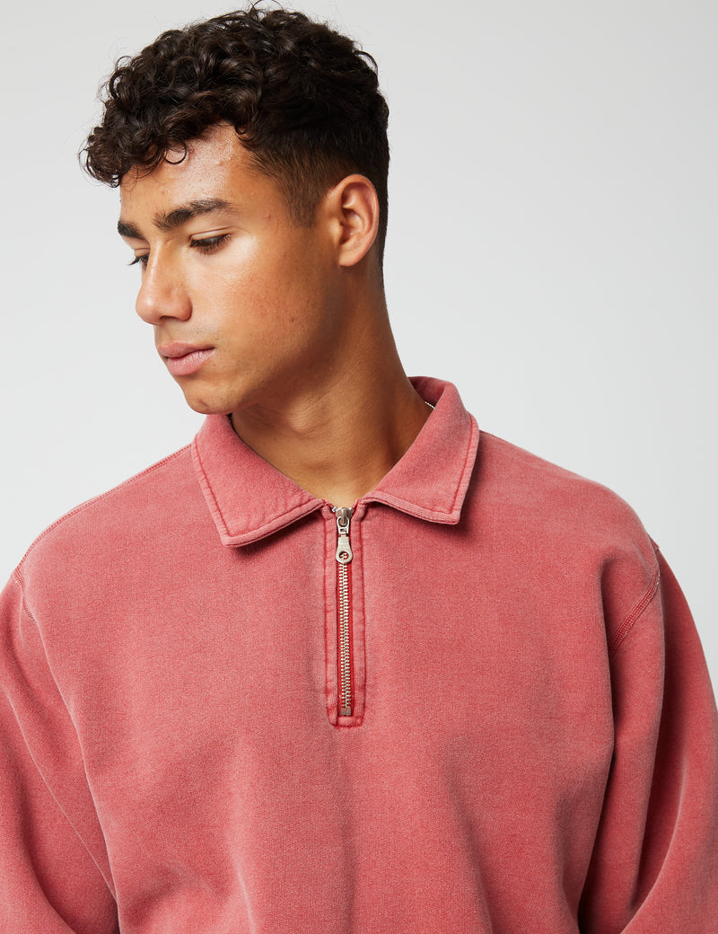 Bhode Pigment Dyed 1/4 Zip Sweat（Organic/Canada Origin、16oz）-Sahara Nights