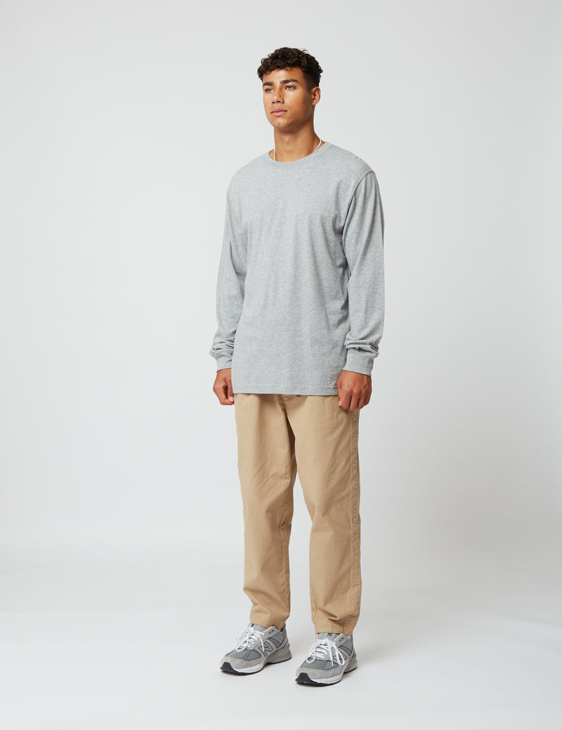 Bhode長袖Tシャツ（オーガニック/カナダ製、9オンス）-アーカイブグレー