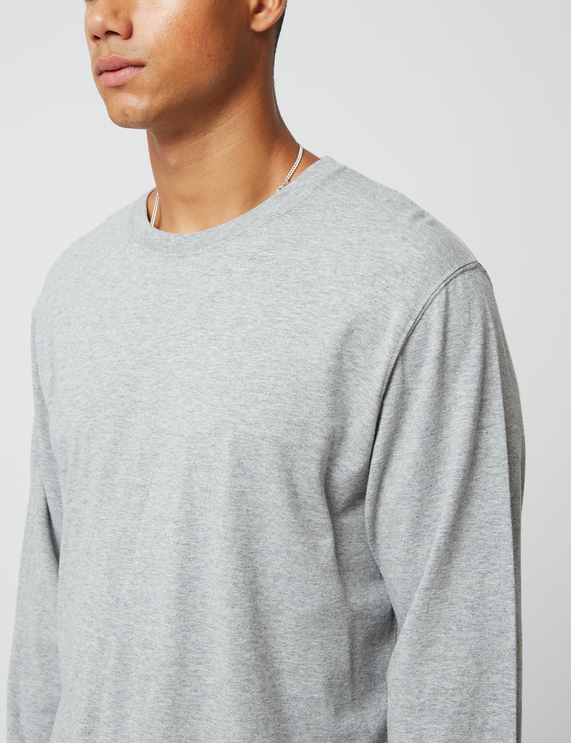Bhode長袖Tシャツ（オーガニック/カナダ製、9オンス）-アーカイブグレー