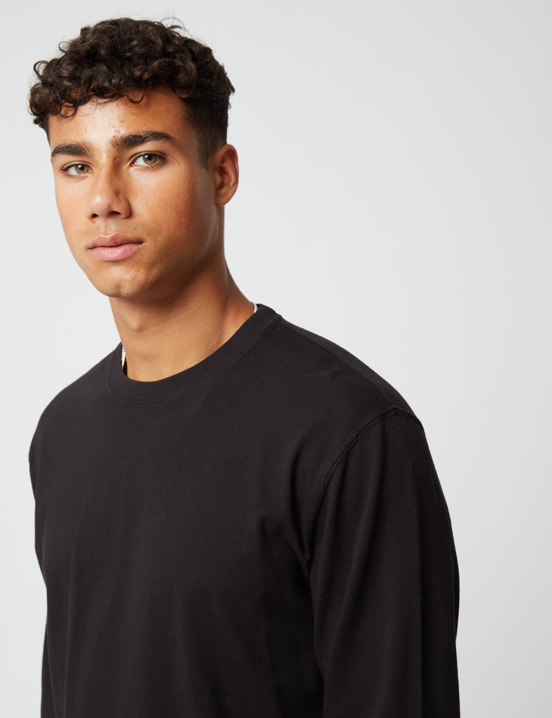 T-shirt à manches longues Bhode (biologique/origine Canada, 9 oz) - noir