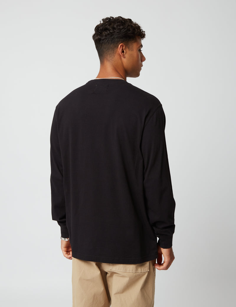 T-shirt à manches longues Bhode (biologique/origine Canada, 9 oz) - noir