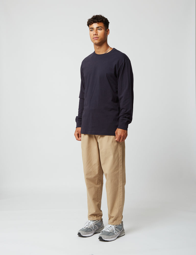 Bhode長袖Tシャツ（オーガニック/カナダ製、9オンス）-ダークミッドナイト