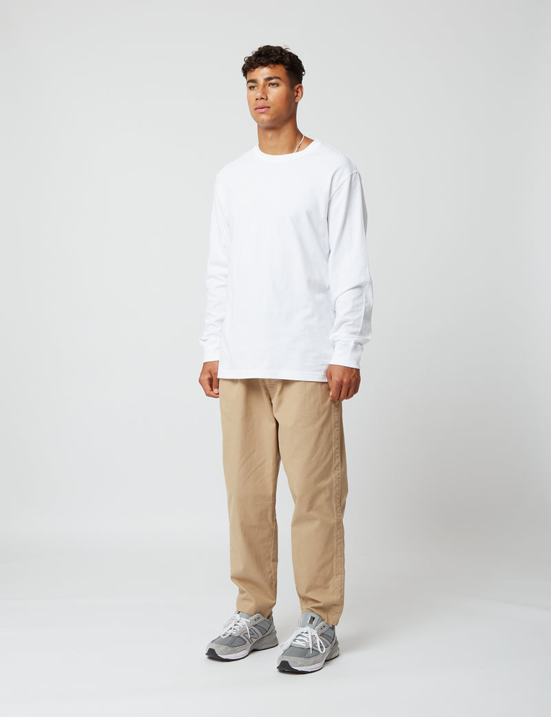 Bhode長袖Tシャツ（オーガニック/カナダ製、9オンス）-ホワイト