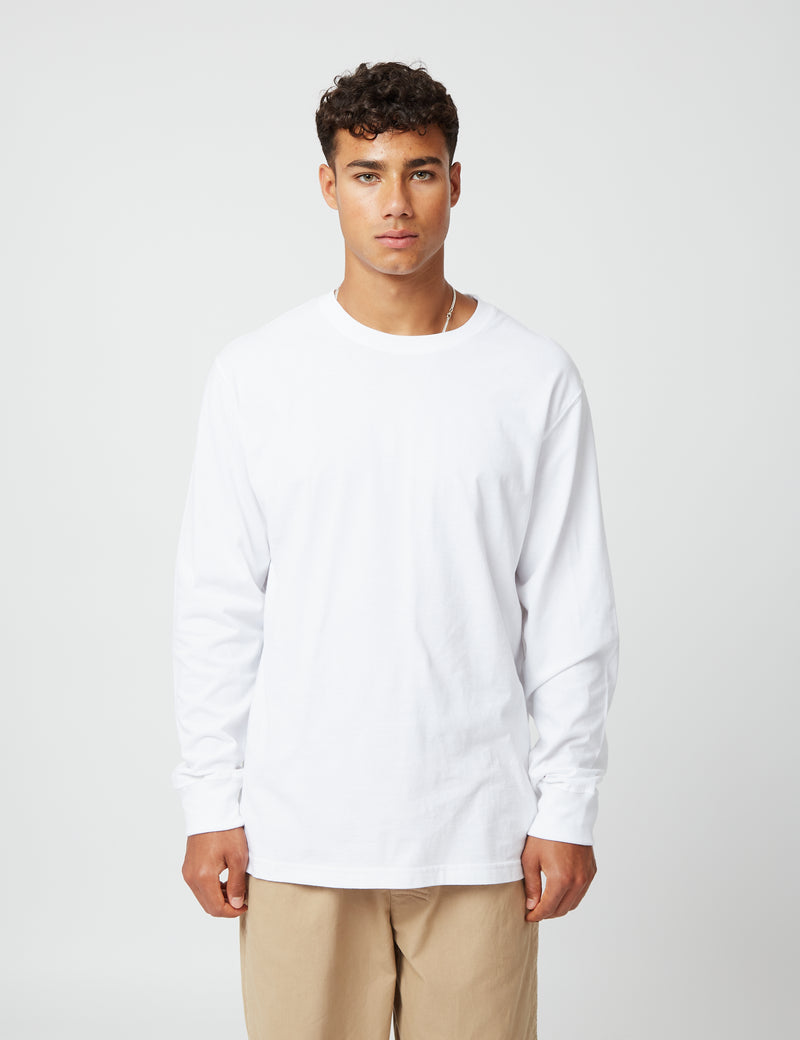 Bhode長袖Tシャツ（オーガニック/カナダ製、9オンス）-ホワイト
