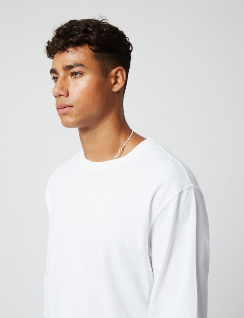 Bhode長袖Tシャツ（オーガニック/カナダ製、9オンス）-ホワイト