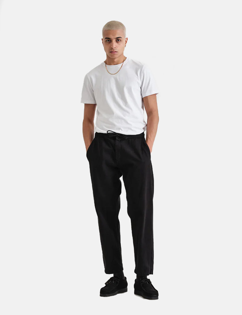 Pantalon Wax London Kurt (sergé de coton biologique) - Noir