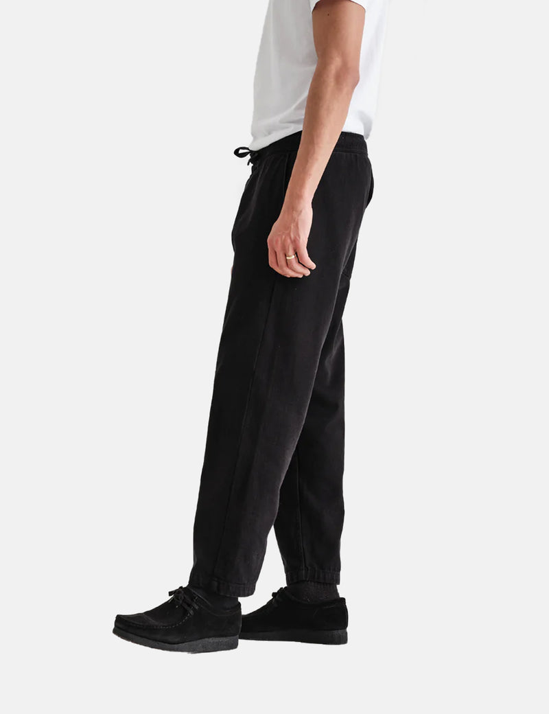 Pantalon Wax London Kurt (sergé de coton biologique) - Noir