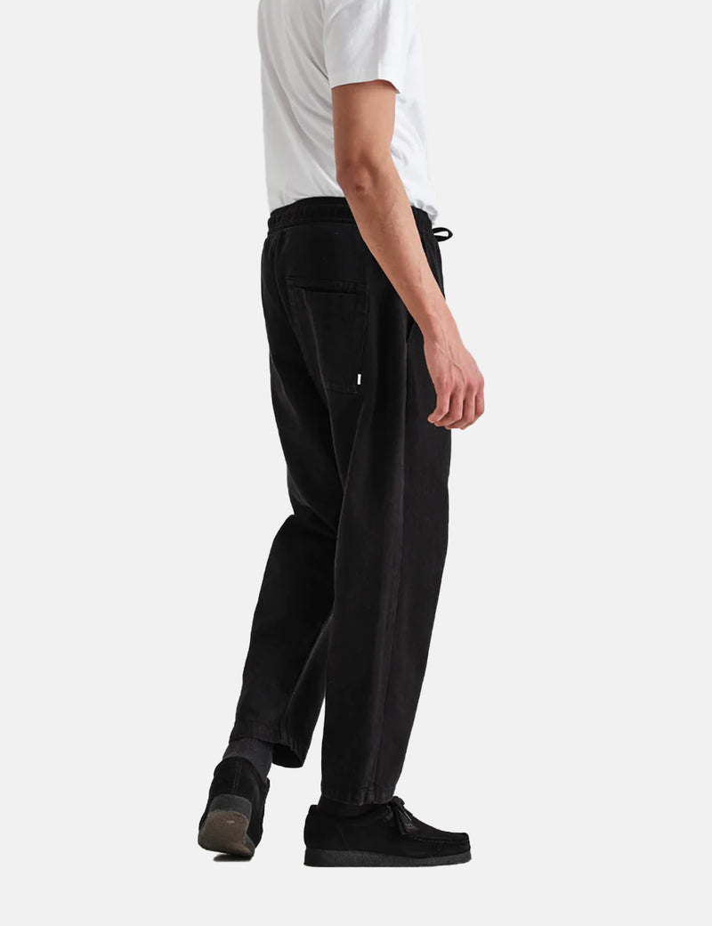Pantalon Wax London Kurt (sergé de coton biologique) - Noir