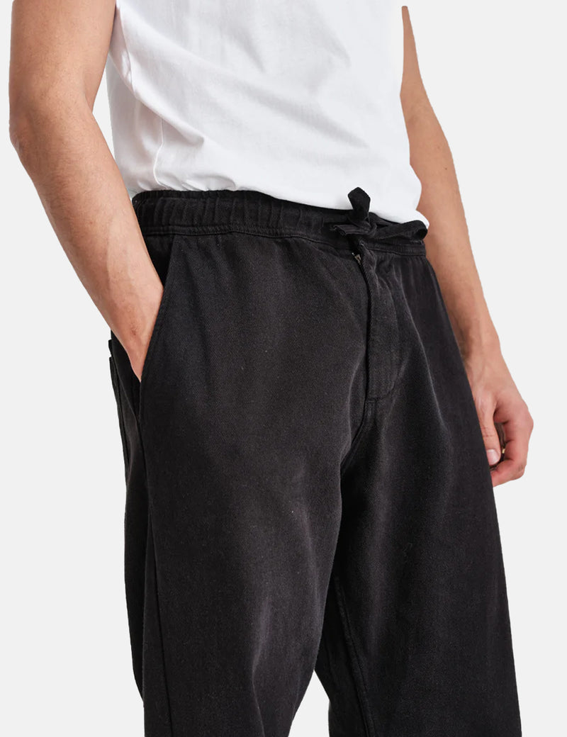 Pantalon Wax London Kurt (sergé de coton biologique) - Noir