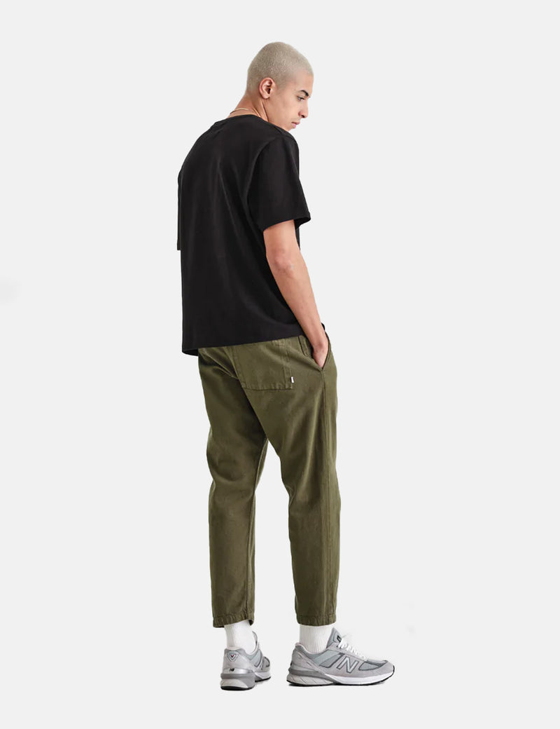 ワックスLondonカートパンツ（オーガニックコットンツイル）-カーキ