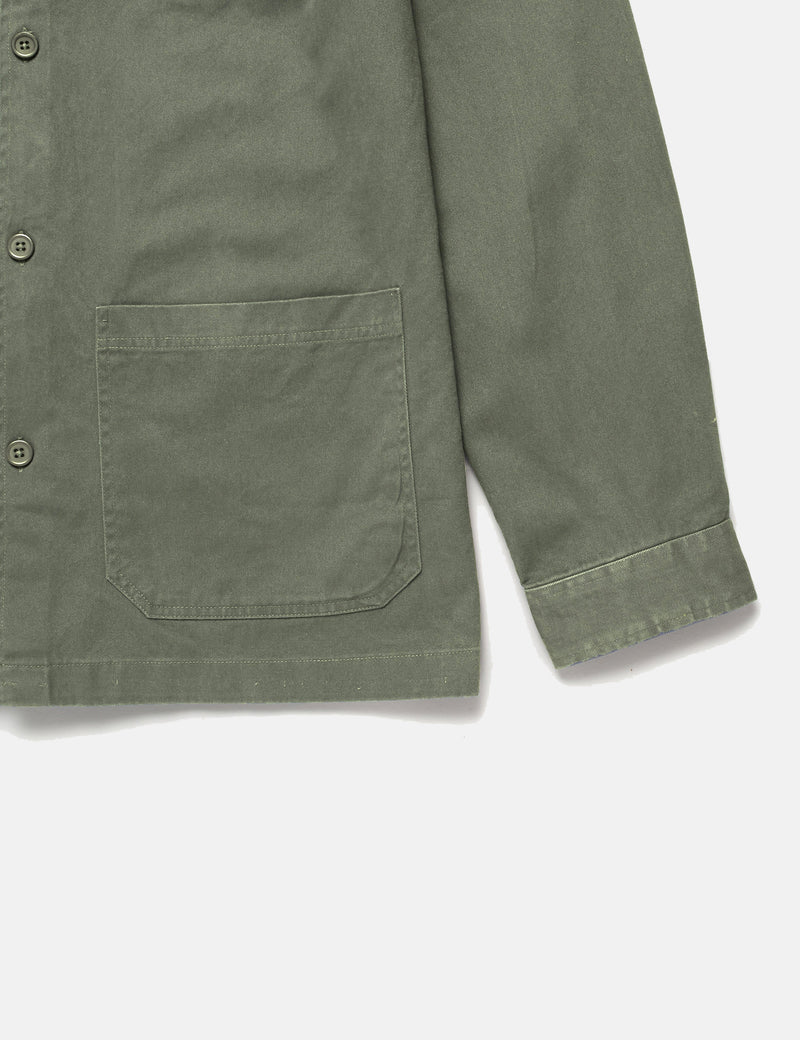 SCRTワーカーシャツジャケット-ウォッシュドグリーン