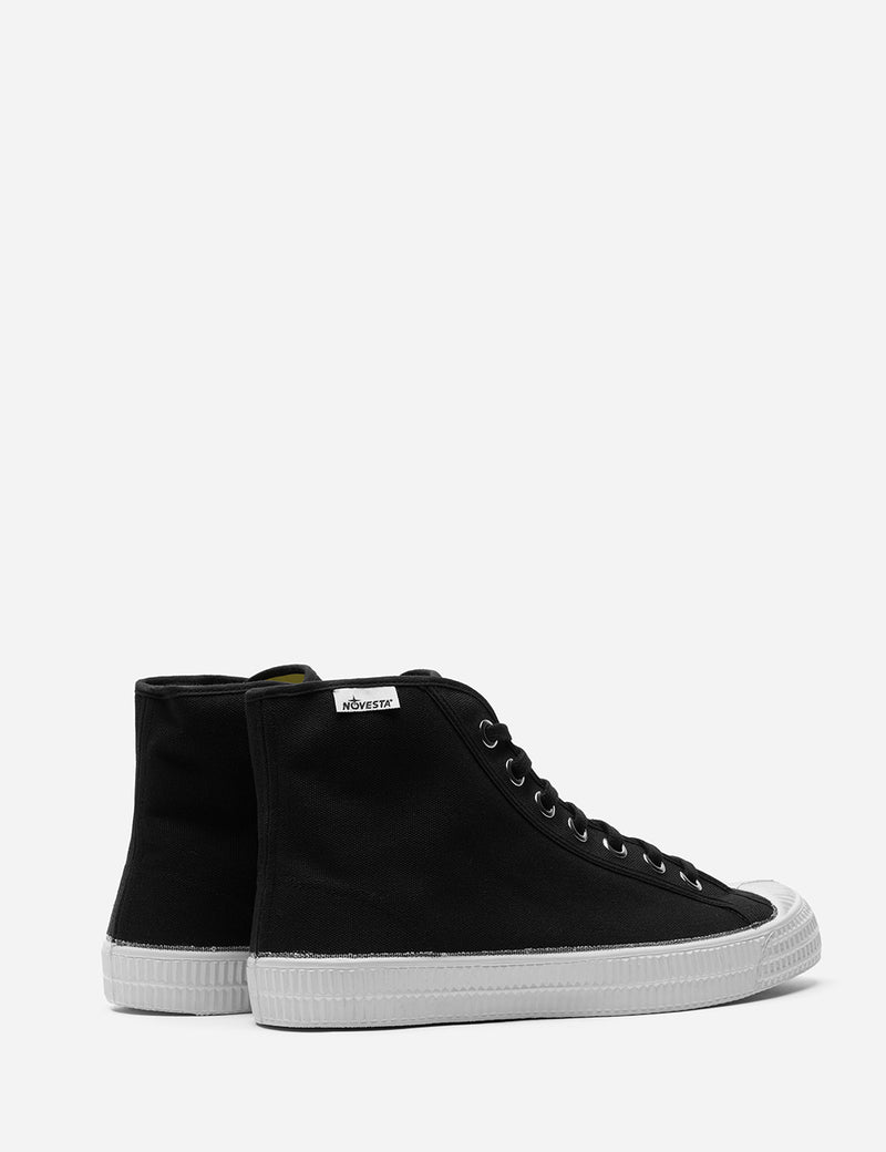 Novesta Star Dribble Hi Trainers（Canvas）-ブラック