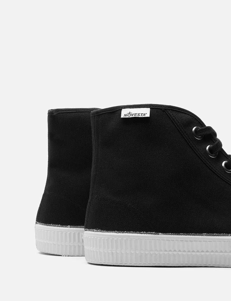 Novesta Star Dribble Hi Trainers（Canvas）-ブラック