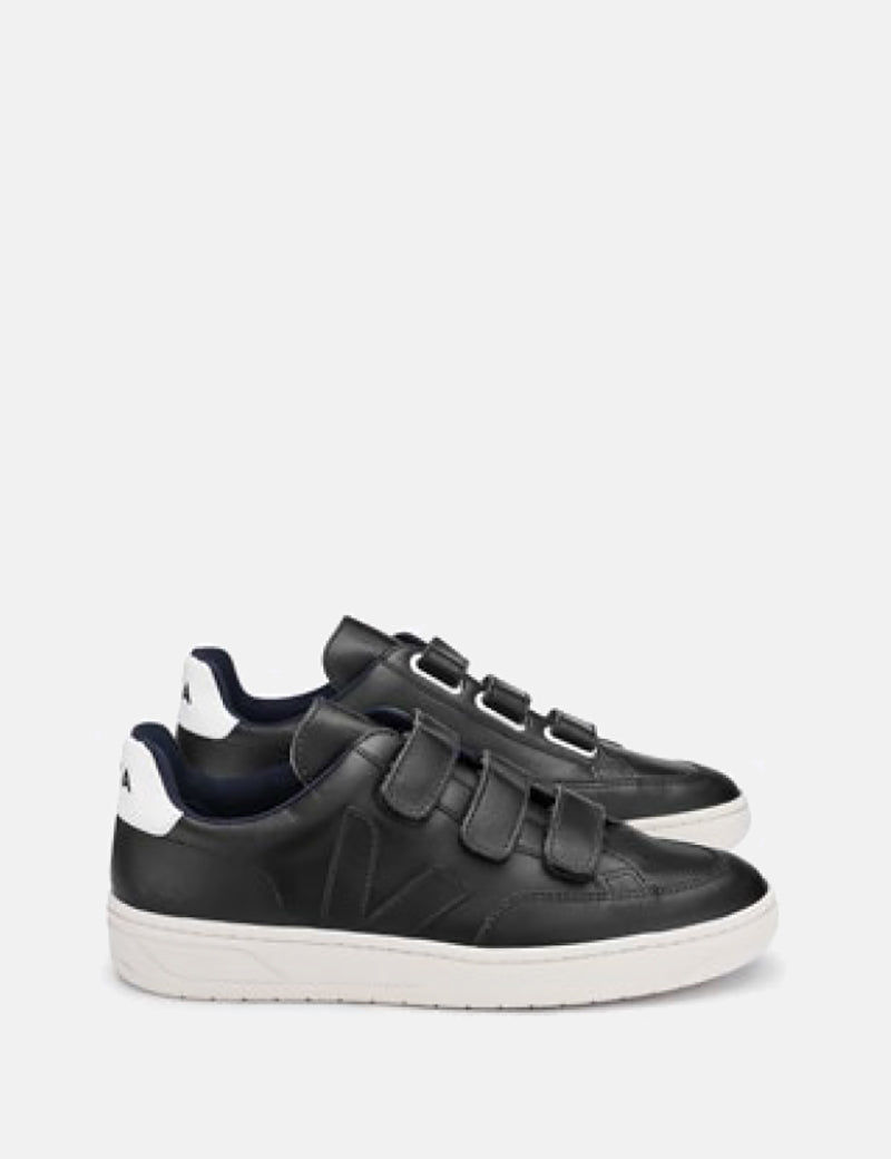 Baskets en cuir Veja V-12 - Noir/Noir