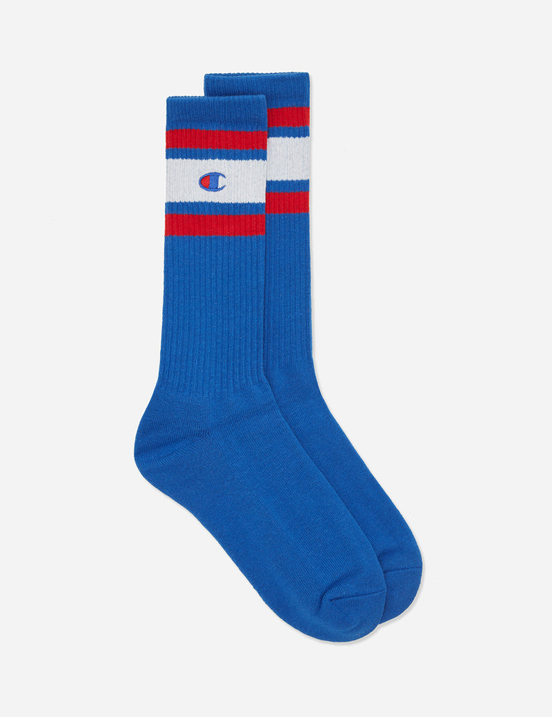 Champion Stripe Sports Socks - Blue/White/Red