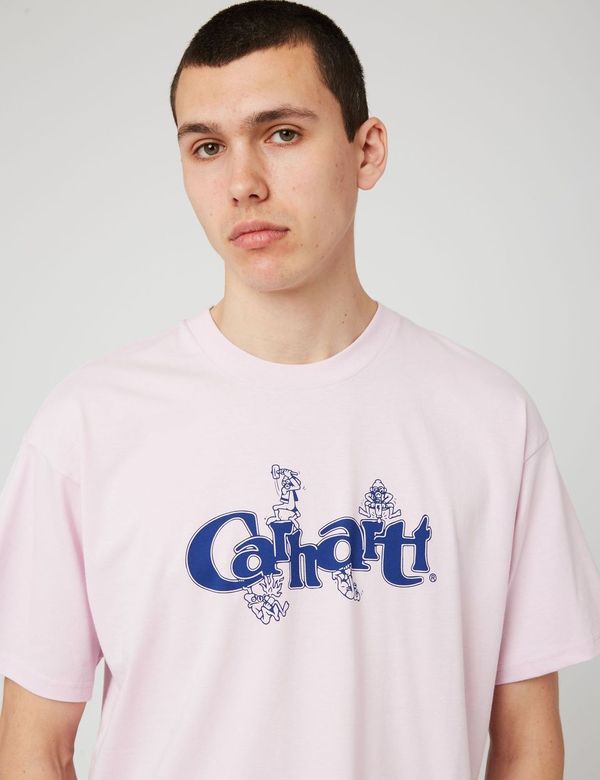 Carhartt-WIP修理Tシャツ-ペールクォーツ/ガルフ
