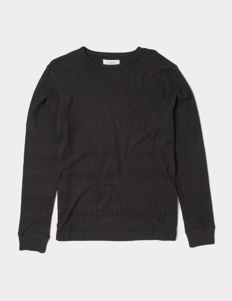 Soulland Stef Jacquard T-shirt - Black