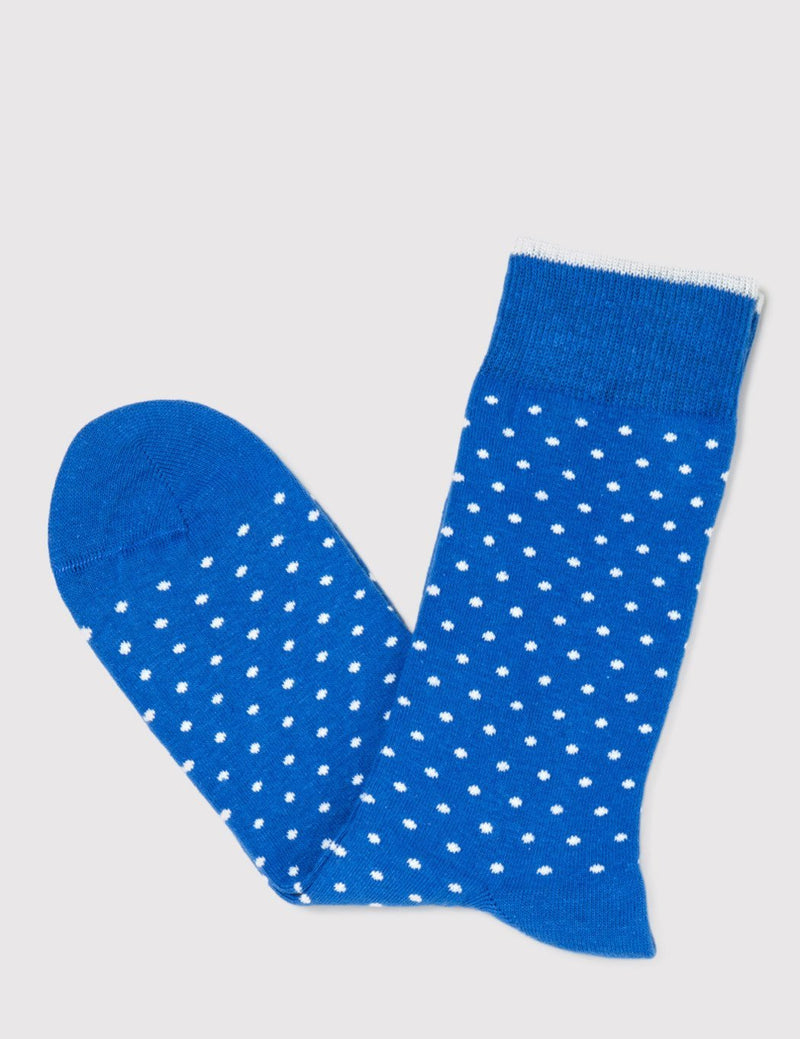 Democratique Polka Dot Socks - Blue/White - Article