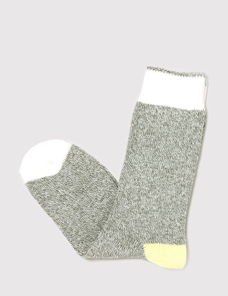 Democratique Relax Melange Contrast Socks - Army - Article