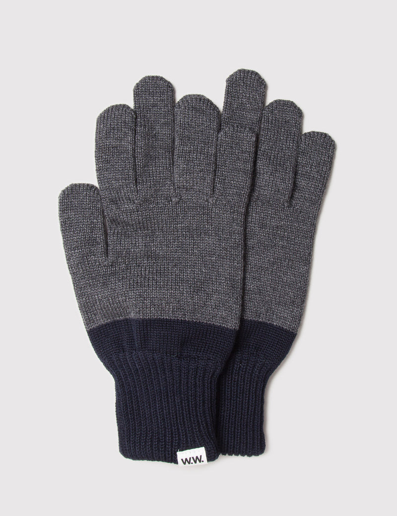 Wood Wood Merino Wool Gloves - Dark Grey