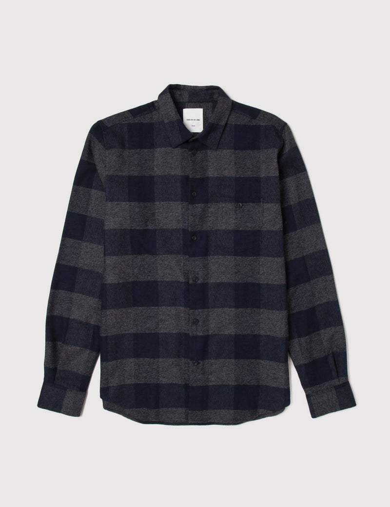 Wood Wood Greco Check Shirt - Navy
