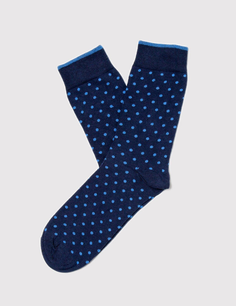 Democratique Originals Polkadot Socks - Navy/Henri Blue - Article