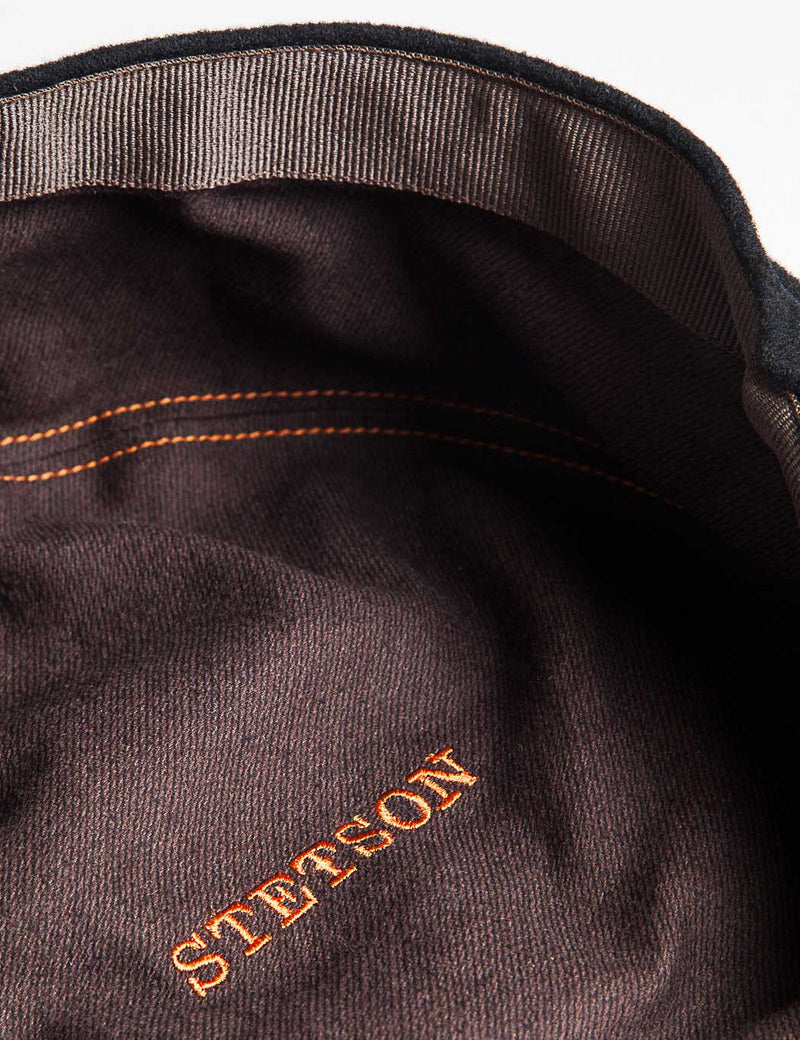 Stetson Hatteras Wool/Cashmere Newsboy Cap - Black