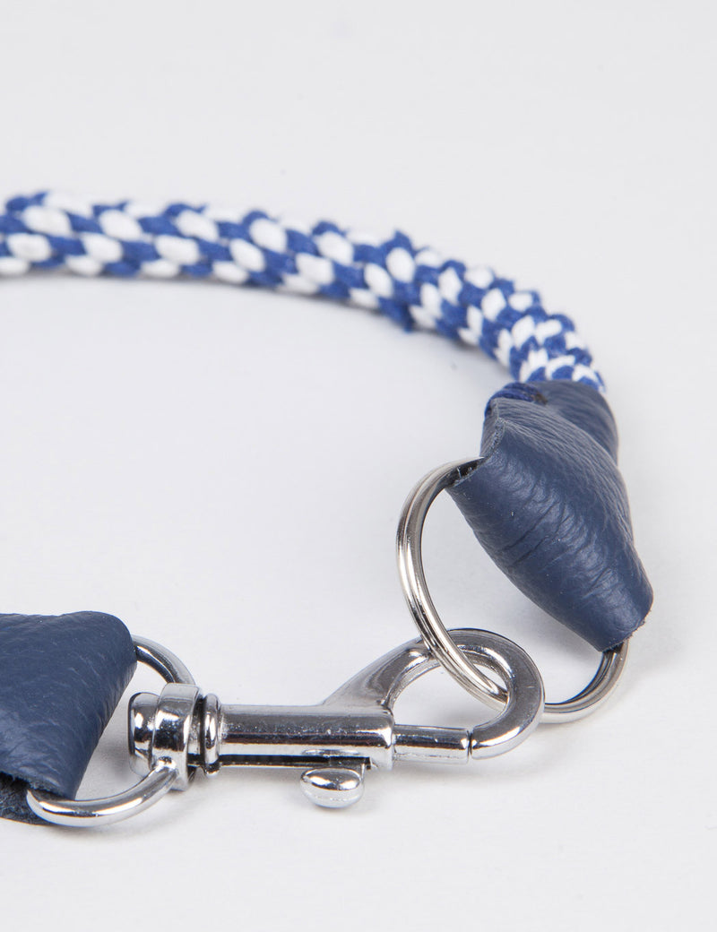 Hone Woven Plait Lanyard - Navy/white