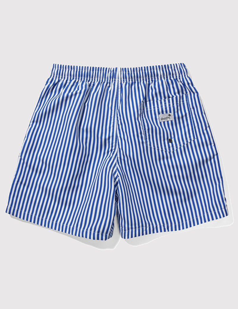 Boardies Stripes Drawstring Swim Shorts (Short Length) - Navy/White