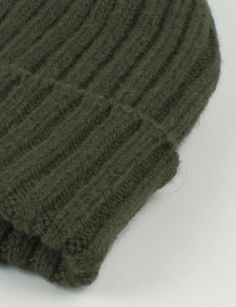 Highland 2000 Ribbed Beanie Hat - Olive Green