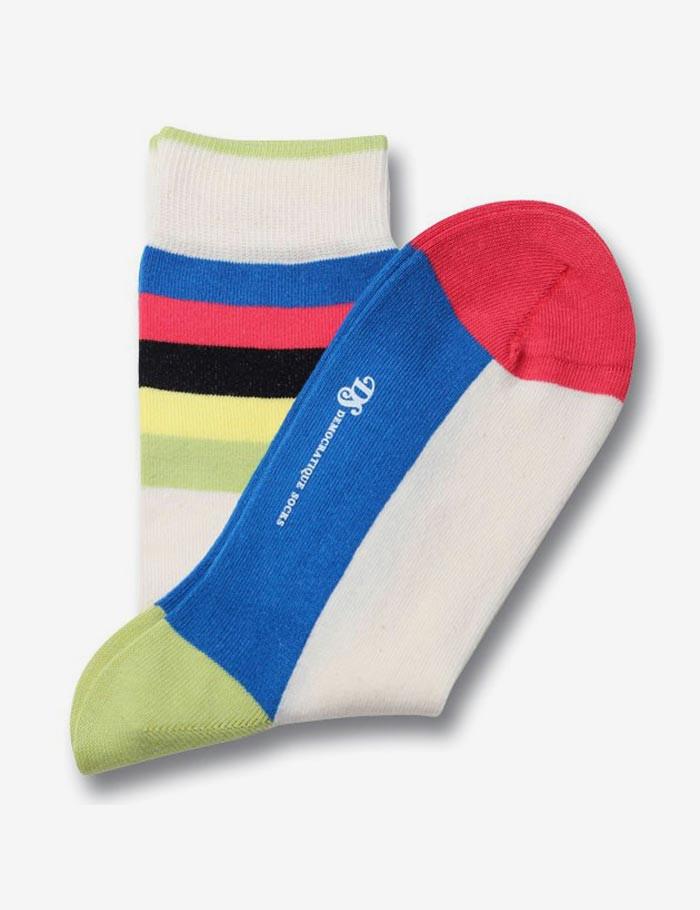 Democratique Pista Socks - White/Multi - Article