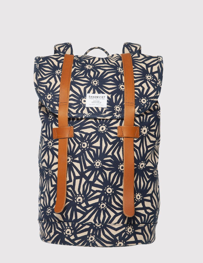 Sandqvist Stig Backpack - Coral Print