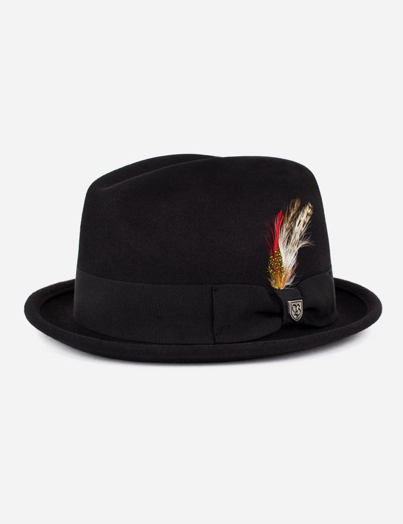 Brixton Gain Felt Trilby Hat - Black